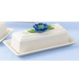 Petals Butter Dish with Blue Flower Knob