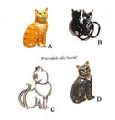 Preston & York Cat Lapel Pin Silhouette Cat Brooch