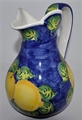 Mediterranean Blue Lemon Pitcher Vase Handpainted Skyros Designs