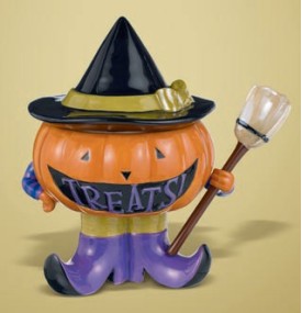 Halloween Candy Bowl & Spoon Pumpkin-Witch