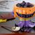 Halloween All Hallows Eve CANDY BOWL Pumpkin Witch Broom Spoon